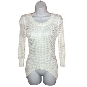 Rue21 Open Knit Hi Lo Cream Sweater - Women’s Juniors Small